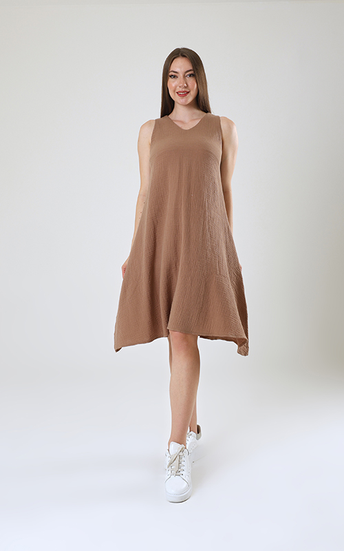 Müslin Relax Kolsuz Elbise - nicci