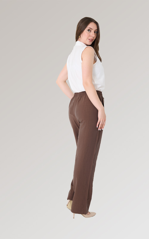 Yüksek Bel Lastikli Çilek Pantolon - 11