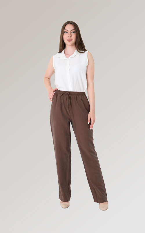 Yüksek Bel Lastikli Çilek Pantolon - 8